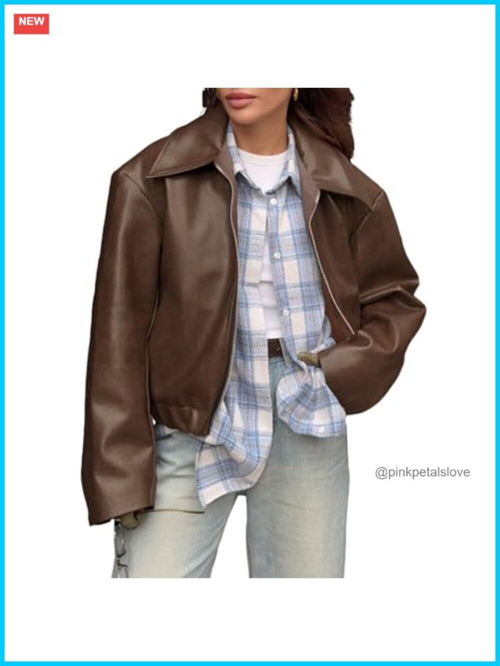 Oversized Faux Leather Bomber Jacket Long Sleeve Zipper Motorcycle Punk Coat